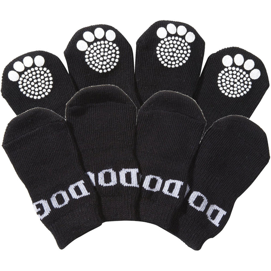 Pet Life ® Anti-Slip Rubberized Gripped Breathable Stretch Pet Dog Socks - Set of 4