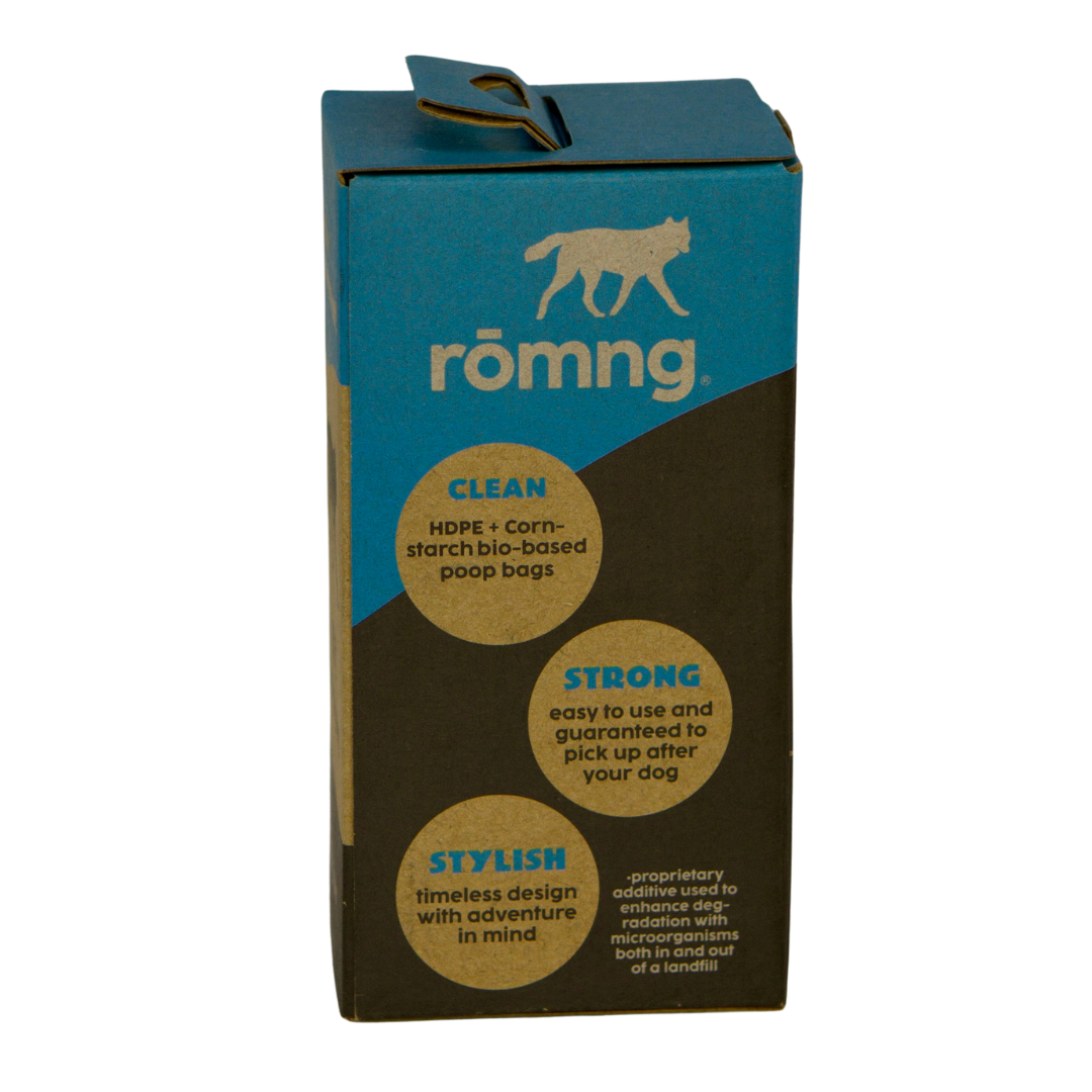 rōmng Bio-Based Dog Poop Bags + Bamboo Dispenser