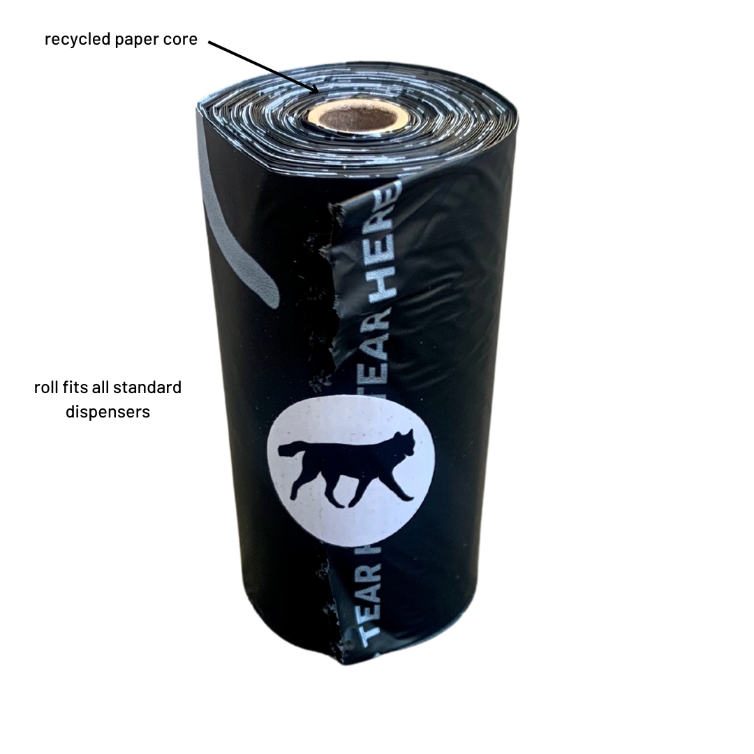 rōmng Compostable Plant-Based Dog Poop Bags + Bamboo Dispenser