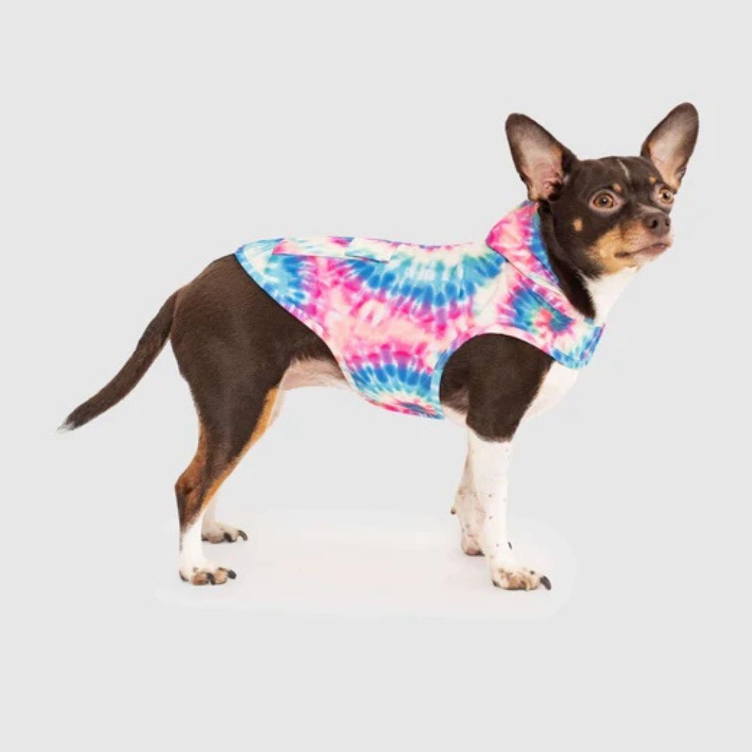 Canada Pooch Dog Pick Me Poncho - Tie Dye Smiley