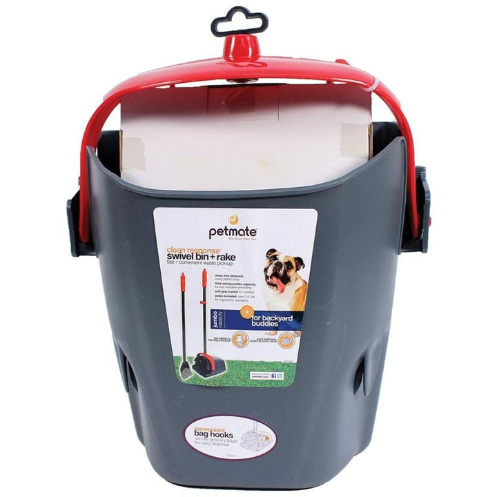 Clean Response Swivel Bin and Rake