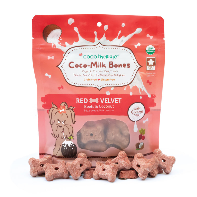 Coco-Milk Bones Red Velvet Biscuit - Organic Coconut Treats