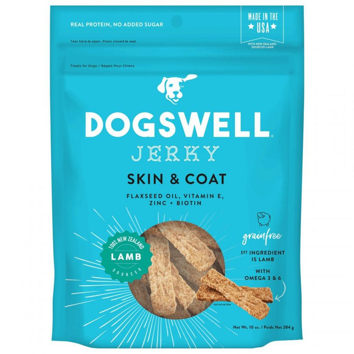 Dogswell Jerky Skin & Coat Dog Treats - Lamb