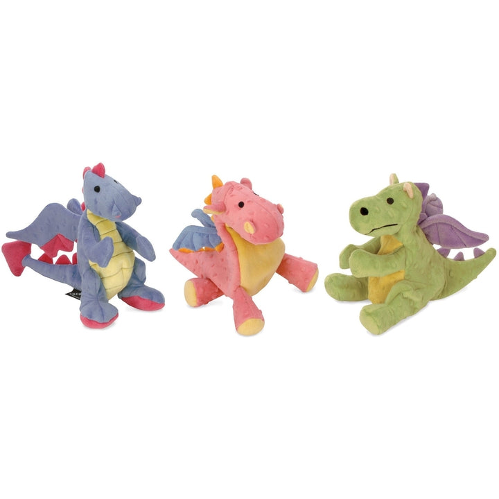 GoDog Dragons Chew Guard Squeaky Plush Dog Toy - Periwinkle Blue