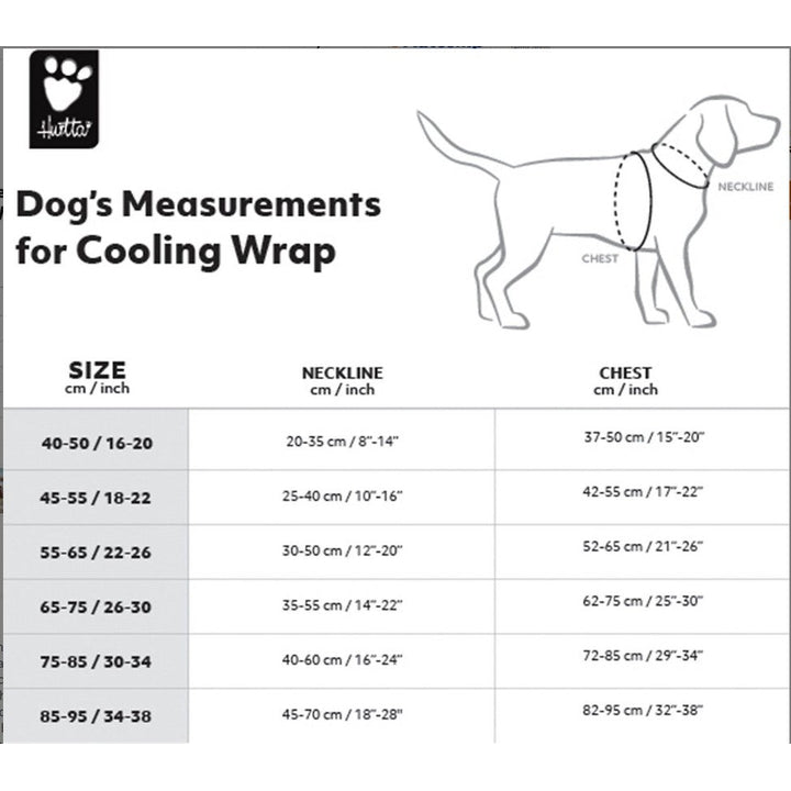 Hurtta Cooling Wrap, Aquamarine, 22-26 in.