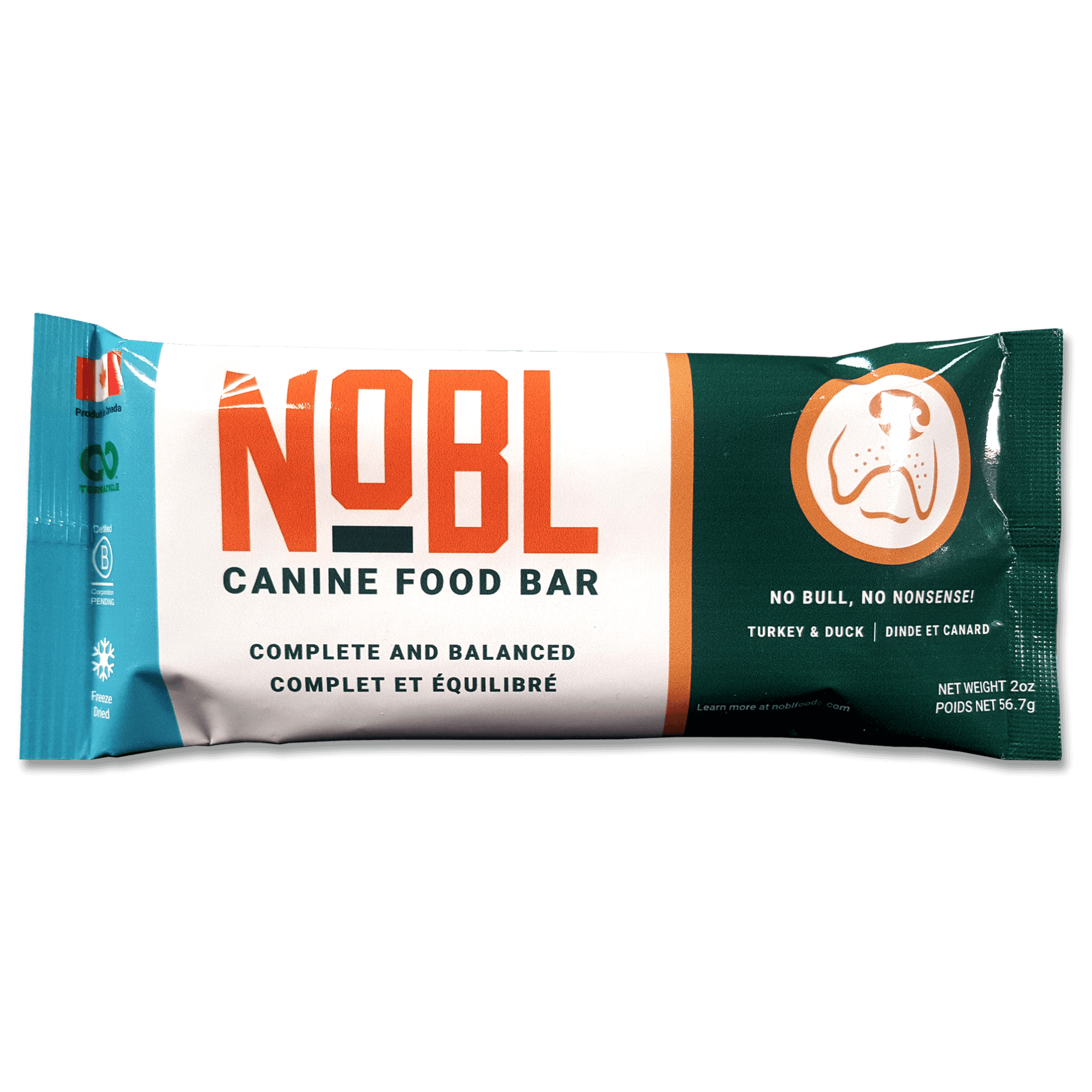 NOBL Adult Canine Food Bars - Turkey and Duck