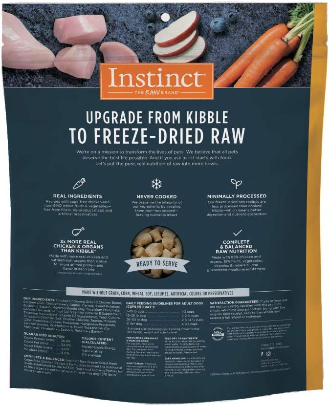 Natures Variety Dog Instinct Raw Meal Freezedried Chicken Cagefree