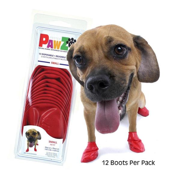 Pawz Natural Rubber Waterproof Dog Boots, 12 Ct
