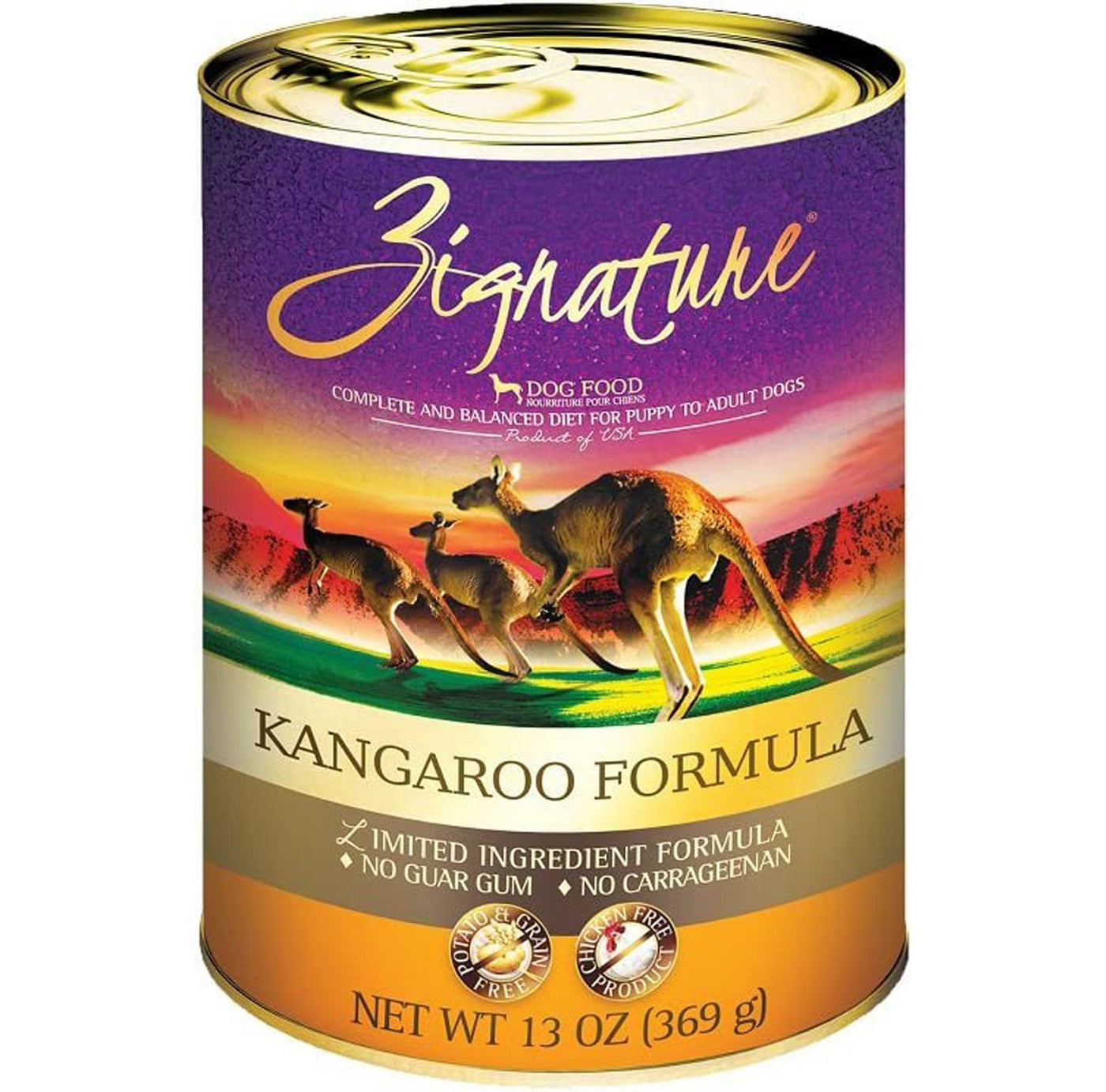 Zignature Dog Canned 13oz. Kangaroo (Case of 12)